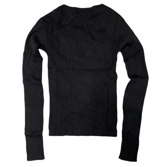L Space Camryn Black Ribbed Long Sleeve Knit Top size XS - Picture 9 of 10